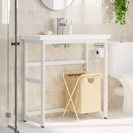 Ram för tvättställ vit 79x38x83 cm järn