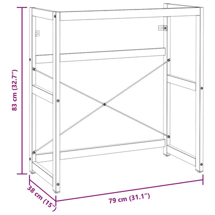 Ram för tvättställ vit 79x38x83 cm järn