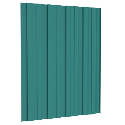 Takpanel 12 st Grön 60 x 45 cm Galvaniserat stål