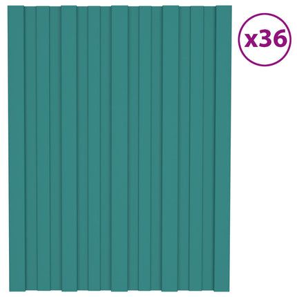 Takpanel 36 pcs Grön 60 x 45 cm Galvaniserat stål