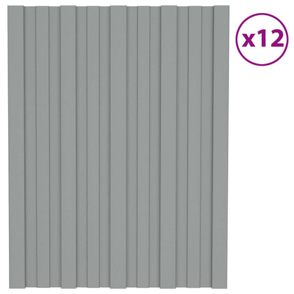 Takpanel 12 pcs Grå 60 x 45 cm Galvaniserat stål