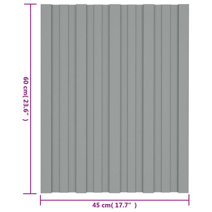 Takpanel 36 st Grå 60 x 45 cm Galvaniserat stål
