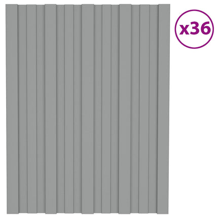 Takpanel 36 pcs Grå 60 x 45 cm Galvaniserat stål