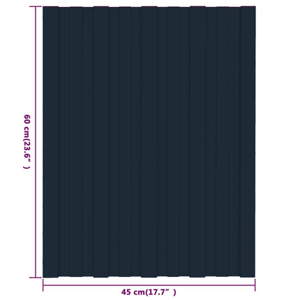 Takpanel 12 st Antracit 60 x 45 cm Galvaniserat stål