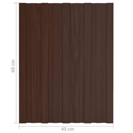 Takpanel 12 pcs Brun 60 x 45 cm Galvaniserat stål