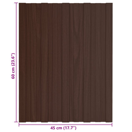 Takpanel 36 st Brun 60 x 45 cm Galvaniserat stål