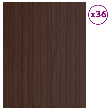 Takpanel 36 pcs Brun 60 x 45 cm Galvaniserat stål