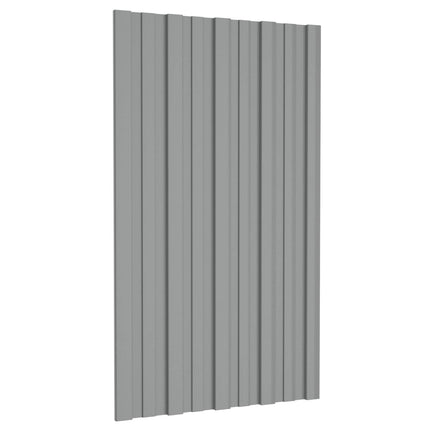 Takpanel 12 st Grå 80 x 45 cm Galvaniserat stål
