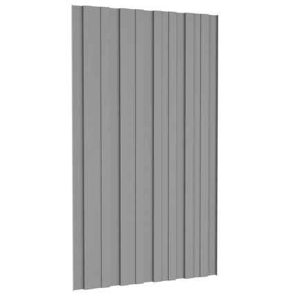 Takpanel 12 st Grå 80 x 45 cm Galvaniserat stål