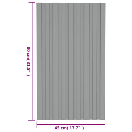 Takpanel 36 pcs Grå 80 x 45 cm Galvaniserat stål