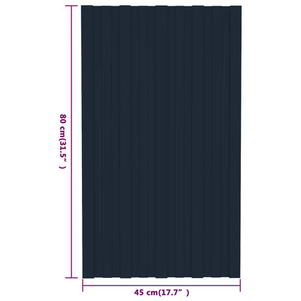 Takpanel 36 pcs Antracit 80 x 45 cm Galvaniserat stål