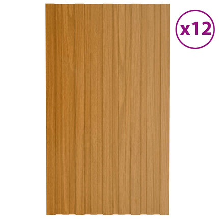 Takpanel 12 pcs Naturlig 80 x 45 cm Galvaniserat stål