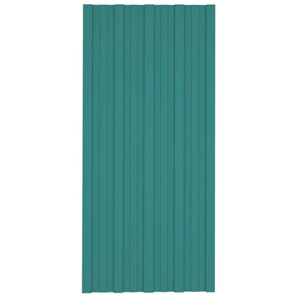 Takpanel 12 pcs Grön 100 x 45 cm Galvaniserat stål