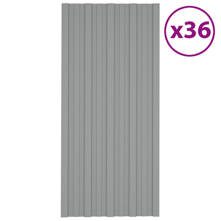 Takpanel 36 st Grå 100 x 45 cm Galvaniserat stål