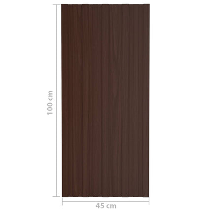 Takpanel 12 pcs Brun 100 x 45 cm Galvaniserat stål