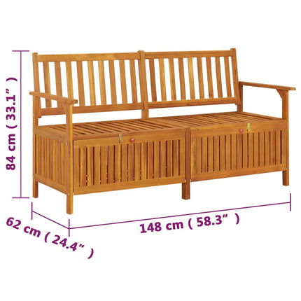 Förvaringsbänk 148 cm massivt akaciaträ