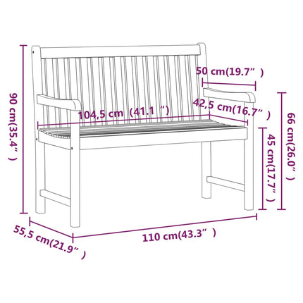 Trädgårdsbänkar 1-Antal sittplatser 110 x 55,5 x 90 cm