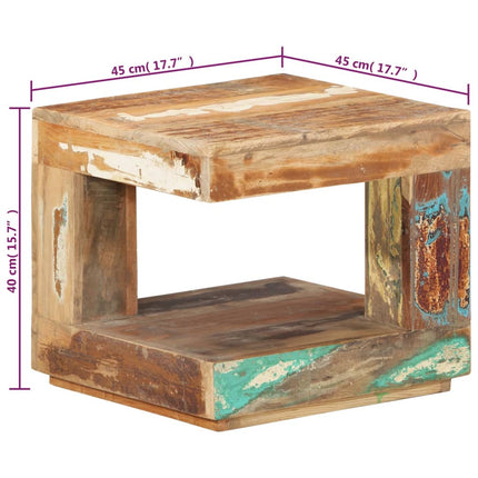 Soffbord 45x45x40 cm massivt återvunnet trä