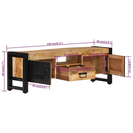 Tv-bänk 120x30x40 cm massivt mangoträ