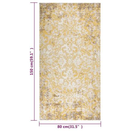 Utomhusmatta plattvävd 80x150 cm gul