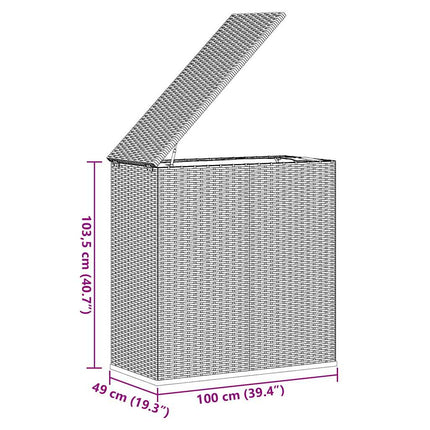 Dynbox PE-rotting 100x49x103,5 cm svart