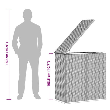 Dynbox PE-rotting 100x49x103,5 cm svart