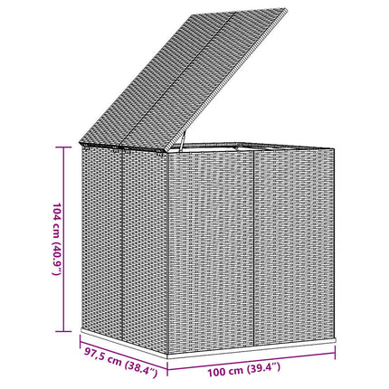 Dynbox PE-rotting 100x97,5x104 cm grå