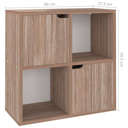Bokhylla grå sonoma-ek 60x27,5x59,5 cm konstruerat trä