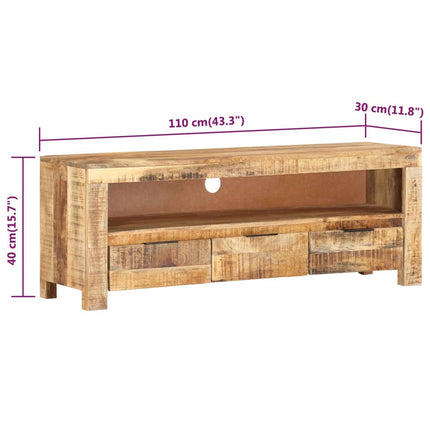 Tv-bänk 110x30x40 cm grovt mangoträ
