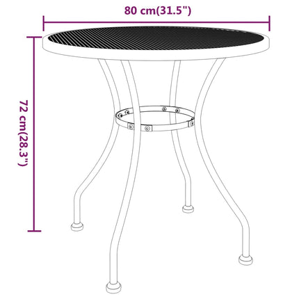 Trädgårdsbord Ø80x72 cm sträckmetall antracit