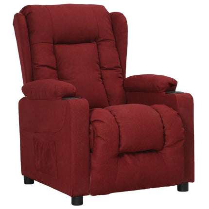 Reclinerfåtölj vinröd tyg