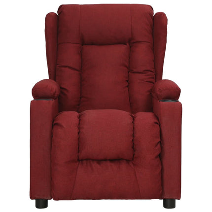 Reclinerfåtölj vinröd tyg
