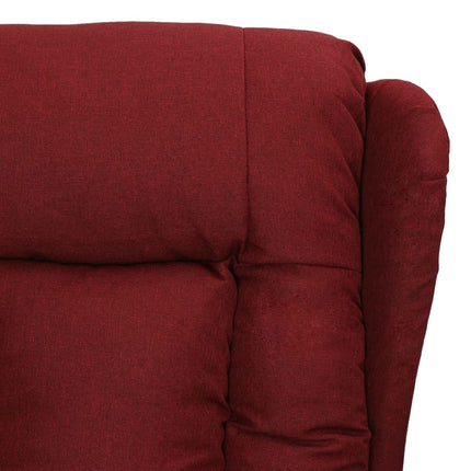 Reclinerfåtölj vinröd tyg