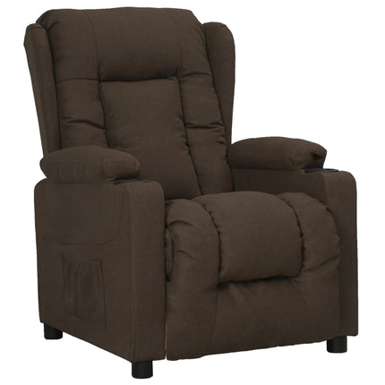Reclinerfåtölj mörkbrun tyg