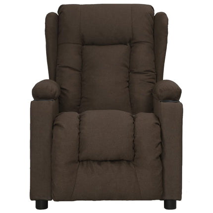 Reclinerfåtölj mörkbrun tyg