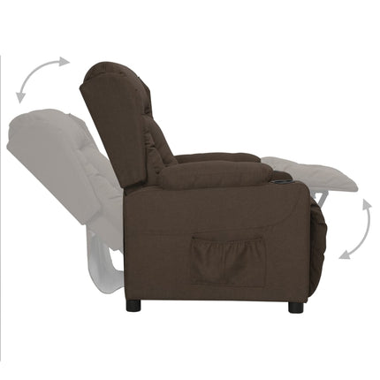 Reclinerfåtölj mörkbrun tyg