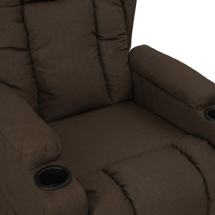 Reclinerfåtölj mörkbrun tyg