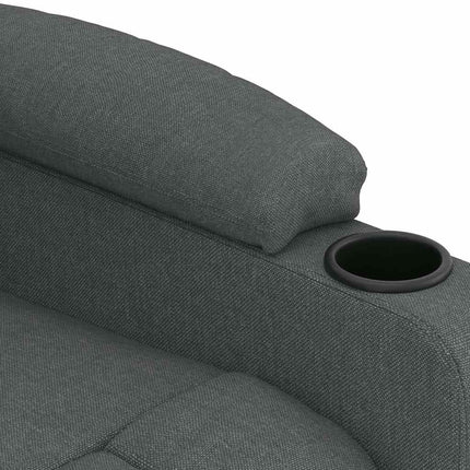 Massagefåtölj mörkgrå tyg