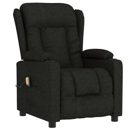 Massagefåtölj svart tyg