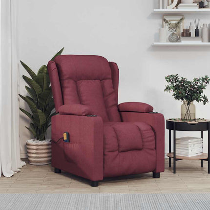 Massagefåtölj vinröd tyg