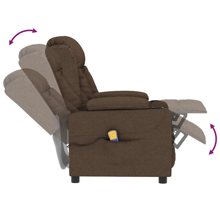 Massagefåtölj brun tyg