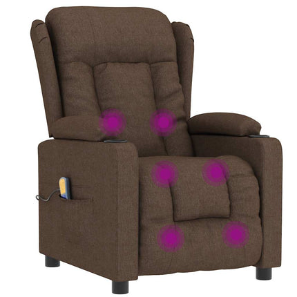 Massagefåtölj brun tyg