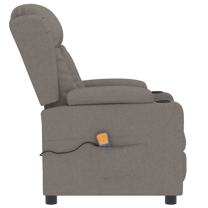 Massagefåtölj taupe tyg