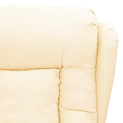 Reclinerfåtölj gräddvit konstläder