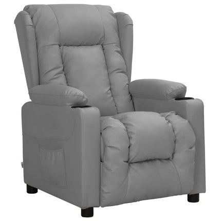 Reclinerfåtölj grå konstläder