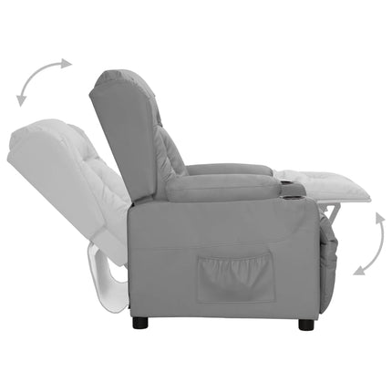 Reclinerfåtölj grå konstläder