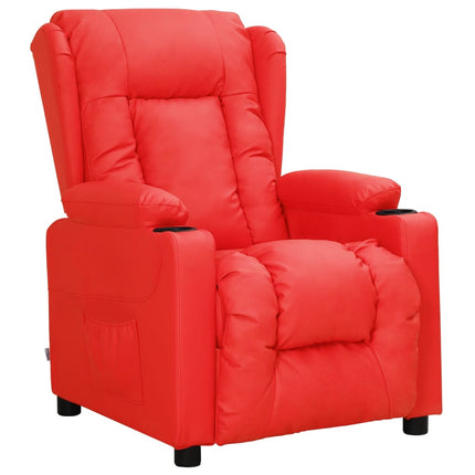 Reclinerfåtölj röd konstläder