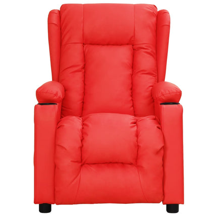 Reclinerfåtölj röd konstläder