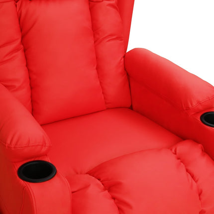 Reclinerfåtölj röd konstläder