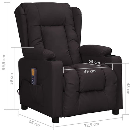 Massagefåtölj svart konstläder